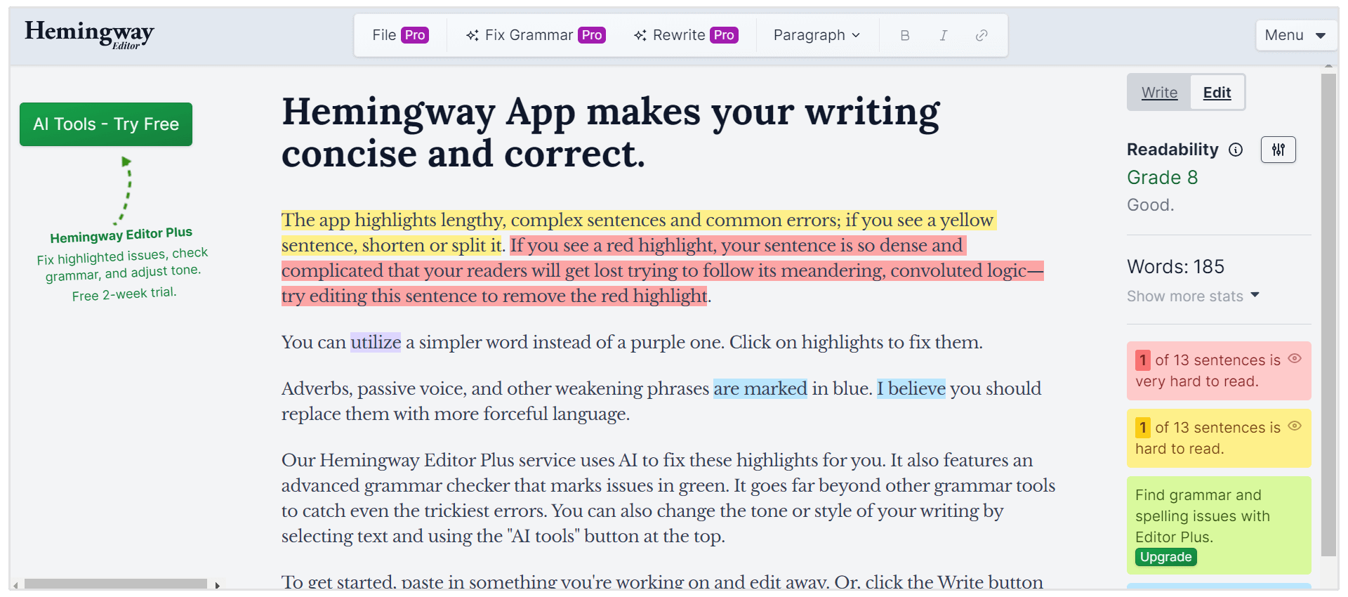 hemingway app